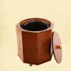 DRSFF Wooden Trash Can, with Lid Garbage Bin Waste Paper Recycling Basket, for Bedroom, Living Room, Bathroom, Office, Natural Antique Color Solid Wood Rubbish Container (Size : 28cm*36cm) view 1