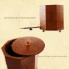 DRSFF Wooden Trash Can, with Lid Garbage Bin Waste Paper Recycling Basket, for Bedroom, Living Room, Bathroom, Office, Natural Antique Color Solid Wood Rubbish Container (Size : 28cm*36cm) view 4