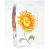 ACEVER Crystal Sculpture Etched Figurine, Cast Crystal Engraved and Sandblasted Motif Flowers, Home Desktop Decor (Golden Sunflower) view 2