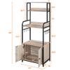 Yaheetech 4-Tier Kitchen Bakers Rack with Storage Cabinet and Hutch, Microwave Oven Stand Coffee Bar Pantry Cabinet with 8 S Hooks, Freestanding Kitchen Shelves Spice Rack, Gray view 2