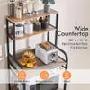 Yaheetech 4-Tier Kitchen Bakers Rack with Storage Cabinet and Hutch, Microwave Oven Stand Coffee Bar Pantry Cabinet with 8 S Hooks, Freestanding Kitchen Shelves Spice Rack, Gray view 4