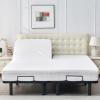 Bamboo Viscose Cooling Split Top King Mattress Protector for Adjustable Bed with Upper Flex Waterproof Fitted Sheet Style Matress Cover 32-34" Split from Head view 2