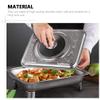 Cabilock Large Serving Tray with Cover Stainless Steel Plate Food Holder for Buffet and Party view 3
