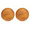 Rainforest Bowls Set of 2 10" Round Javanese Teak Wood Dinner Plates- Perfect for Everyday Use- Hot & Cold Friendly, Ultra-Durable, Premium Wooden Plates- Handcrafted by Indonesian Artisans view 1