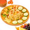 Rainforest Bowls Set of 2 10" Round Javanese Teak Wood Dinner Plates- Perfect for Everyday Use- Hot & Cold Friendly, Ultra-Durable, Premium Wooden Plates- Handcrafted by Indonesian Artisans view 3