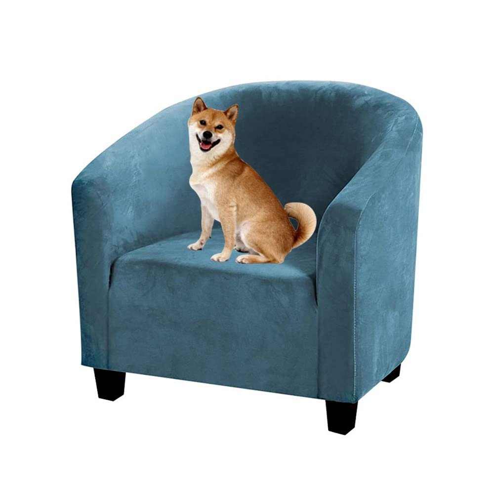 1 Pieces Tub Chair Covers,Single Sofa Cover  Stretch Velvet Tub Chair Slipcover for Armchair Covers, Removable Washable Furniture Protector Sofa Couch Coverfor Hotel Coffee Shop Sofa Chair Cover