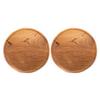 Rainforest Bowls Set of 2 12" Round Javanese Teak Wood Dinner Plates- Perfect for Everyday Use- Hot & Cold Friendly, Ultra-Durable, Premium Wooden Plates- Handcrafted by Indonesian Artisans view 1