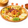 Rainforest Bowls Set of 2 12" Round Javanese Teak Wood Dinner Plates- Perfect for Everyday Use- Hot & Cold Friendly, Ultra-Durable, Premium Wooden Plates- Handcrafted by Indonesian Artisans view 2