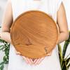 Rainforest Bowls Set of 2 12" Round Javanese Teak Wood Dinner Plates- Perfect for Everyday Use- Hot & Cold Friendly, Ultra-Durable, Premium Wooden Plates- Handcrafted by Indonesian Artisans view 4