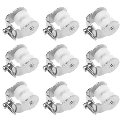 DOITOOL 20pcs Curtain Track Roller Metal Pulleys for Smooth Sliding Curtains Closets and Offices Accessories for Easy Movement and Stability