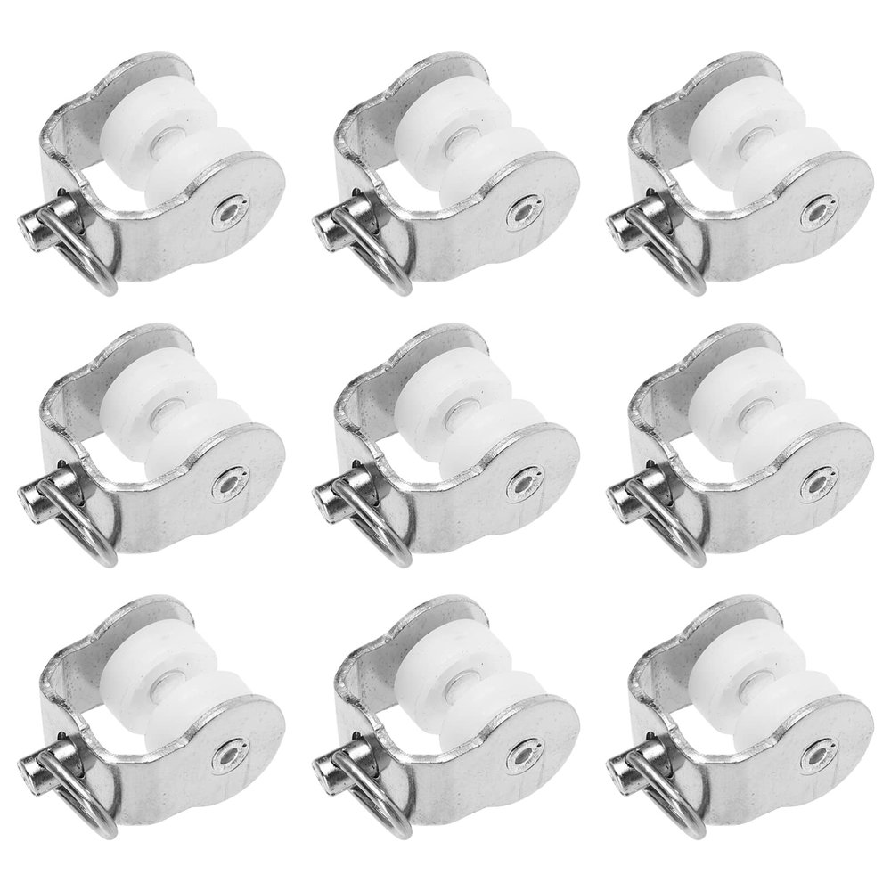 DOITOOL 20pcs Curtain Track Roller Metal Pulleys for Smooth Sliding Curtains Closets and Offices Accessories for Easy Movement and Stability