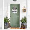 3D Welcome Wreaths for Front Door | White Horizontal Concave Stripes Wooden Farmhouse Welcome Sign for Home Wall Decor view 2