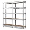LDAILY 5-Tier Storage Rack, Heavy Duty Steel Shelf Unit with Adjustable Shelves, Bolt-Less Shelving for Free Combination, 60" Commercial Garage Rack Unit (2, Silver) view 1