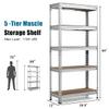 LDAILY 5-Tier Storage Rack, Heavy Duty Steel Shelf Unit with Adjustable Shelves, Bolt-Less Shelving for Free Combination, 60" Commercial Garage Rack Unit (2, Silver) view 3