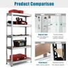 LDAILY 5-Tier Storage Rack, Heavy Duty Steel Shelf Unit with Adjustable Shelves, Bolt-Less Shelving for Free Combination, 60" Commercial Garage Rack Unit (2, Silver) view 4