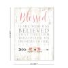 Aihesui Rustic Wood Sign Modern Farmhouse Wall Hanging Home Decor Bible Verse Blessed is She Who Has Believed Plaque for Living Room Kitchen Bedroom Office School 12x16inch view 2