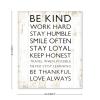Aihesui Rustic Wood Sign Modern Farmhouse Wall Hanging Home Decor Be Kind Work Hard Stay Humble Plaque for Living Room Kitchen Bedroom Office School 10x12inch view 2
