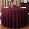 24 Colours Wedding Table Cover Table Cloth Polyester Table Linen Hotel Banquet Round Tables Decoration,Burgandy,320cm Round view 1