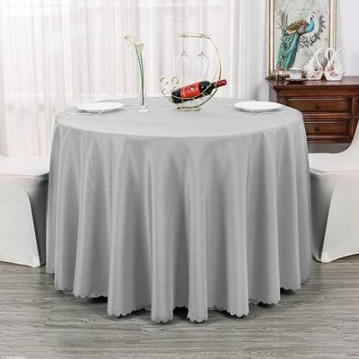 24 Colours Wedding Table Cover Table Cloth Polyester Table Linen Hotel Banquet Round Tables Decoration,Silver Grey,260cm Round
