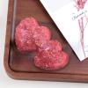 Cheungshing Double Love Heart Angel Aura Rock Crystal Cluster Handheld Mineral Specimen Healing Stone Decoration for Home Office, Red view 2