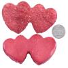 Cheungshing Double Love Heart Angel Aura Rock Crystal Cluster Handheld Mineral Specimen Healing Stone Decoration for Home Office, Red view 3