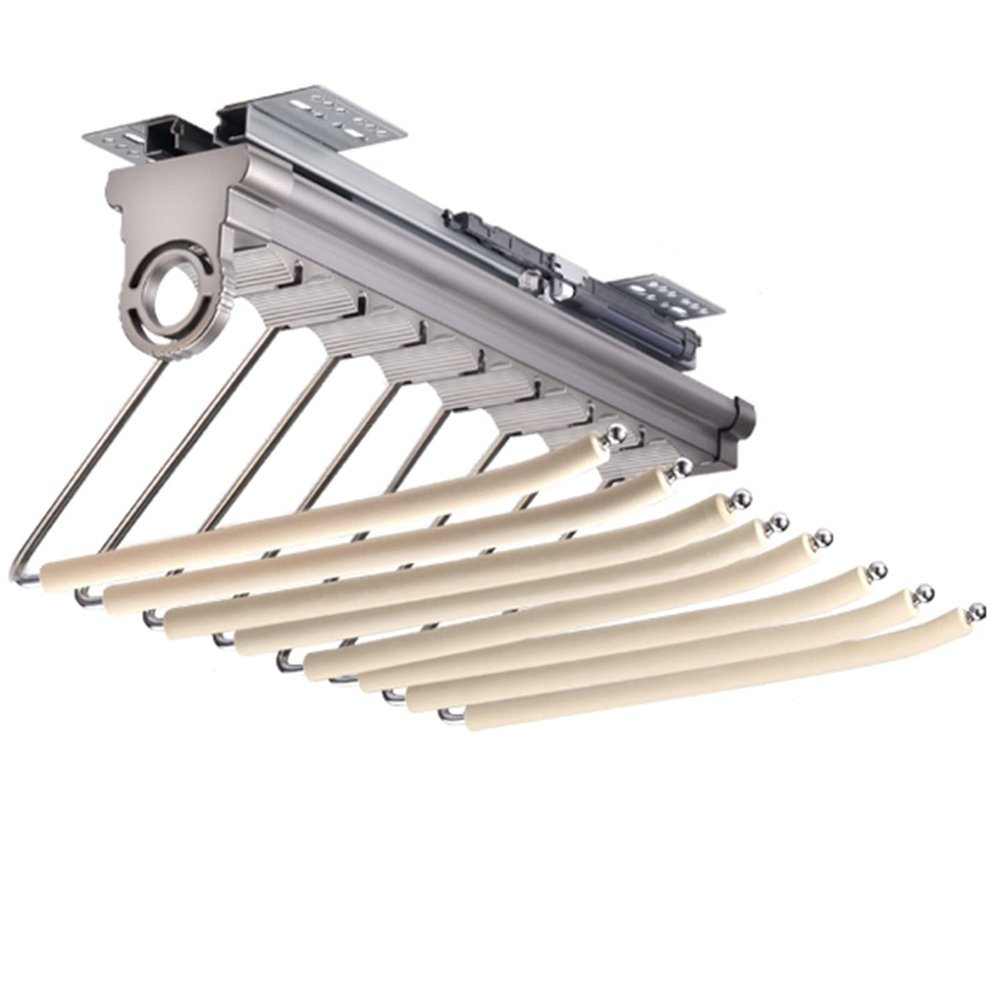 8 Arms Extendable Pants Holder, Top Installation Pants Rack, Pull Out Trouser Hanger 32x36cm/12.5x14in, for Clothes/Towel/Scarf/Space Saving