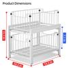 2 Tier Sliding Basket Drawer Organizer, Lxmons Pull Out Under Sink Cabinets Organizers, Metal Home Shelf for Bathroom or Kitchen, Sliding Countertop or Pantry Storage Shelf, Large White view 2