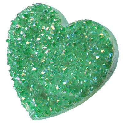 Cheungshing Love Heart Angel Aura Rock Crystal Cluster Handheld Mineral Specimen Reiki Healing Crystals Stone Decoration for Home Office, Green