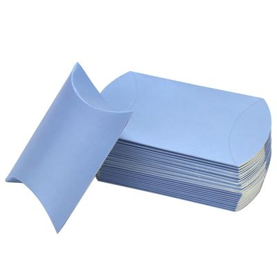 ECYC 50 Pcs Pillow Candy Boxes, Creative Wedding Favor Gift Box Candy Gift Box for Wedding Birthday Party Baby Shower Christmas Favors,Light Blue