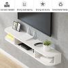 WANGPP Floating TV Cabinet - Wall-Mounted Shelf/TV Stand,Wood TV Wall Mounted TV Cabinet,Modern Entertainment Unit,with Drawer and Storage Unit Audio/Video Console view 3