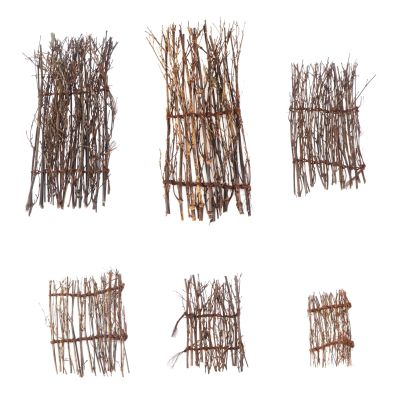 DOITOOL Natural Bamboo Fence Mat 6 Pieces Micro Landscape Decor for Bonsai Plant Trellis Indoor Outdoor Tabletop Decoration 11.81X4.33In