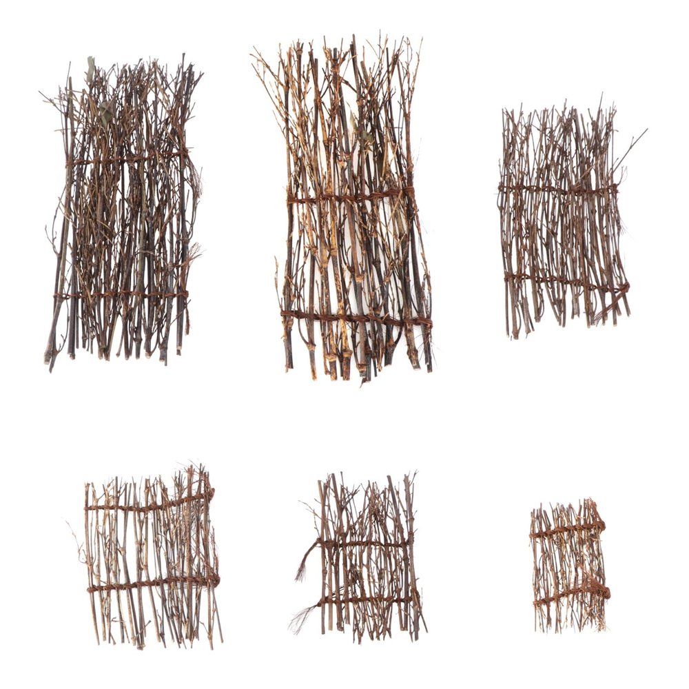 DOITOOL Natural Bamboo Fence Mat 6 Pieces Micro Landscape Decor for Bonsai Plant Trellis Indoor Outdoor Tabletop Decoration 11.81X4.33In