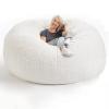 Bean Bag Chair Cover, 5FT/54x26 inch Giant Breathable and Comfortable for Adult Living Room Furniture Big Round Soft Fluffy Faux Fur BeanBag Lazy Sofa Without Filling 135x65 cm view 1