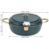 Deep Fryer Pot, 304 Stainless Steel Japanese Style Deep Fryer,Frying Pan with Thermometer,Home Tempura Fryer Pot for Frying French Fries, Shrimp, Chicken Steak, Squid, Biscuit, Meatballs(Black Green) view 4