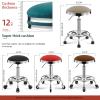 XZSBDXHH PU Leather Cushioned Stool Round Rolling Chair Stools Swivel Height Adjustable 16.5-22.4in with 5 Wheels Drafting Work SPA Shop Salon Stools for Massage Office (Red B) view 2