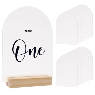 JINMURY 5x7 Inch Frosted Arch Acrylic Blank Sign | 10 Pack Frosted Arch Blanks Acrylic Sheets1/8 inch Thick, DIY Wedding Table Numbers, Perfect as Arched Modern Wedding Table Sign, Events& Parties