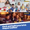 Building Brick Electric Waffle Maker- GREY with 2 Construction Eating Plates- Cook Fun Buildable Waffles in Minutes Like Houses, Cars & More- Revolutionize Breakfast - Stack & Build on Serving Dishes view 3