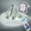 XUNATA Smart Double Row LED Strip,SMD 5730 240 LEDs/m Flexible Outdoor Waterproof Tape Lights, AC 110V Dimmable Daylight White Strip Light with 23-key Remote Control for Christmas Party Decor (55.7ft) view 1