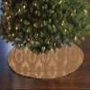 Flocked Damask Taffeta Tree Skirt Christmas Decoration 56" Round Holiday Event Tree Dcor (Beige on Beige) view 1