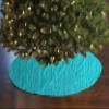 Shiny Crushed Crinkle Taffeta Tree Skirt Christmas Decoration 54" Round Holiday Event Tree Dcor (Aqua) view 1