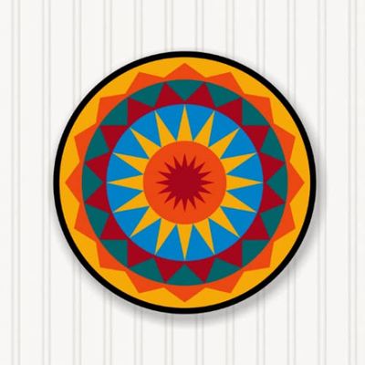 Sign Stuff, Inc. Round Barn Quilt BQR084-03 - 5 Sizes - Bright Colors - Head-Turning Curb Appeal - Premium Quality Lasts for Years & Years (18" x 18" 1 Sided)