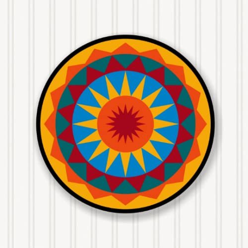 Sign Stuff, Inc. Round Barn Quilt BQR084-03 - 5 Sizes - Bright Colors - Head-Turning Curb Appeal - Premium Quality Lasts for Years & Years (18" x 18" 1 Sided)