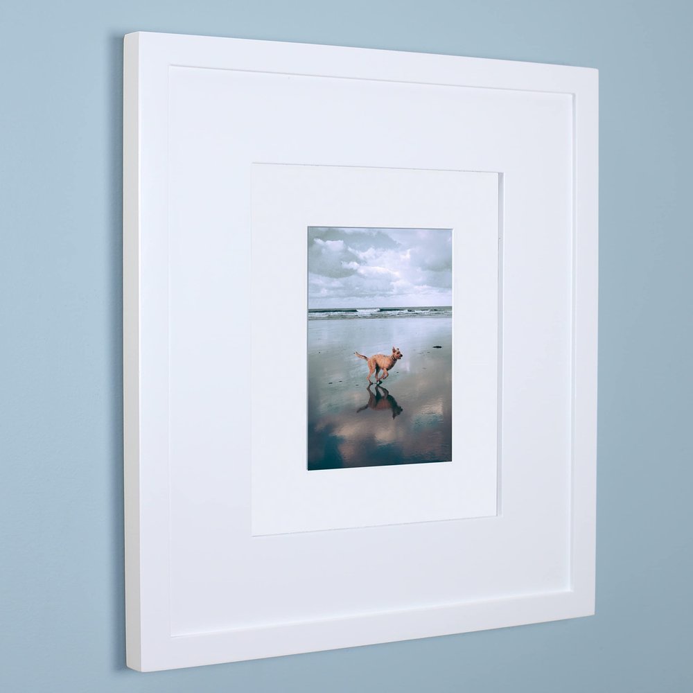 Fox Hollow Furnishings 11x14 Concealed Picture Frame Medicine Cabinet Without Mirror for Bathroom, Recessed in the Wall, Made in North America, Real Wood, NO MDF, Adjustable Shelves, Hidden, White