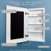 Fox Hollow Furnishings 11x14 Concealed Picture Frame Medicine Cabinet Without Mirror for Bathroom, Recessed in the Wall, Made in North America, Real Wood, NO MDF, Adjustable Shelves, Hidden, White view 3