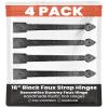 4 Pack 16" Black Faux Strap Hinges - Hand Forged Dummy Faux Hinge  Handmade Rustic Iron Hinges for Farmhouse Shutter, Carriage Doors, Barn Door, Castle Door, and Gates  The Colonial Series view 1