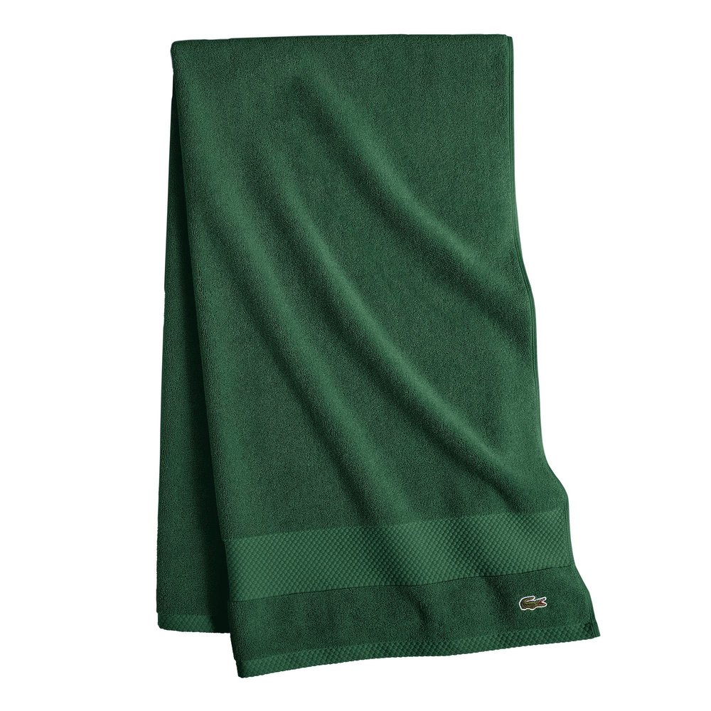 Lacoste Heritage 100% Supima Cotton Bath Sheet, Croc Green, 35" x 70" Highly Absorbent & Quick Drying, Premium Super Soft Bath Towel, Bathroom Essential, Gift for All Occasions, Machine Washable