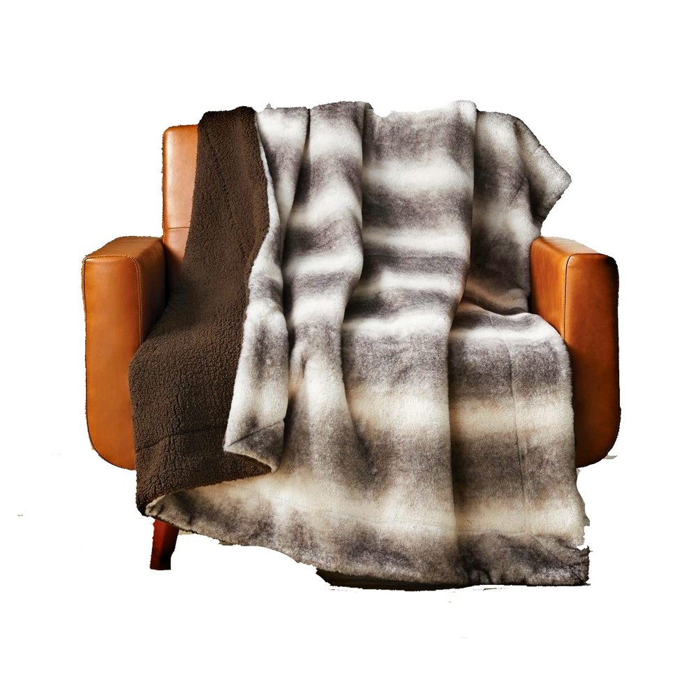 better home and garden Better Home & Garden Cozy Faux Fur Throw (Wolf, 50in X 60in)