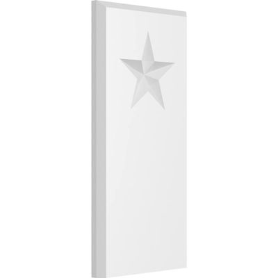 Ekena Millwork PBP050X100X050FOS07 Standard Foster Star PVC Plinth Block with Beveled Edge, 5"W x 10"H x 1/2"P
