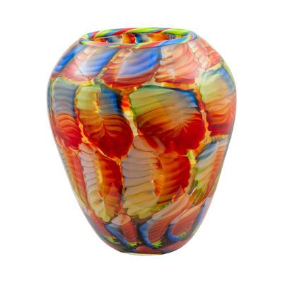 Dale Tiffany AV20357 Adoro Hand Blown Art Glass Vase, Multicolor
