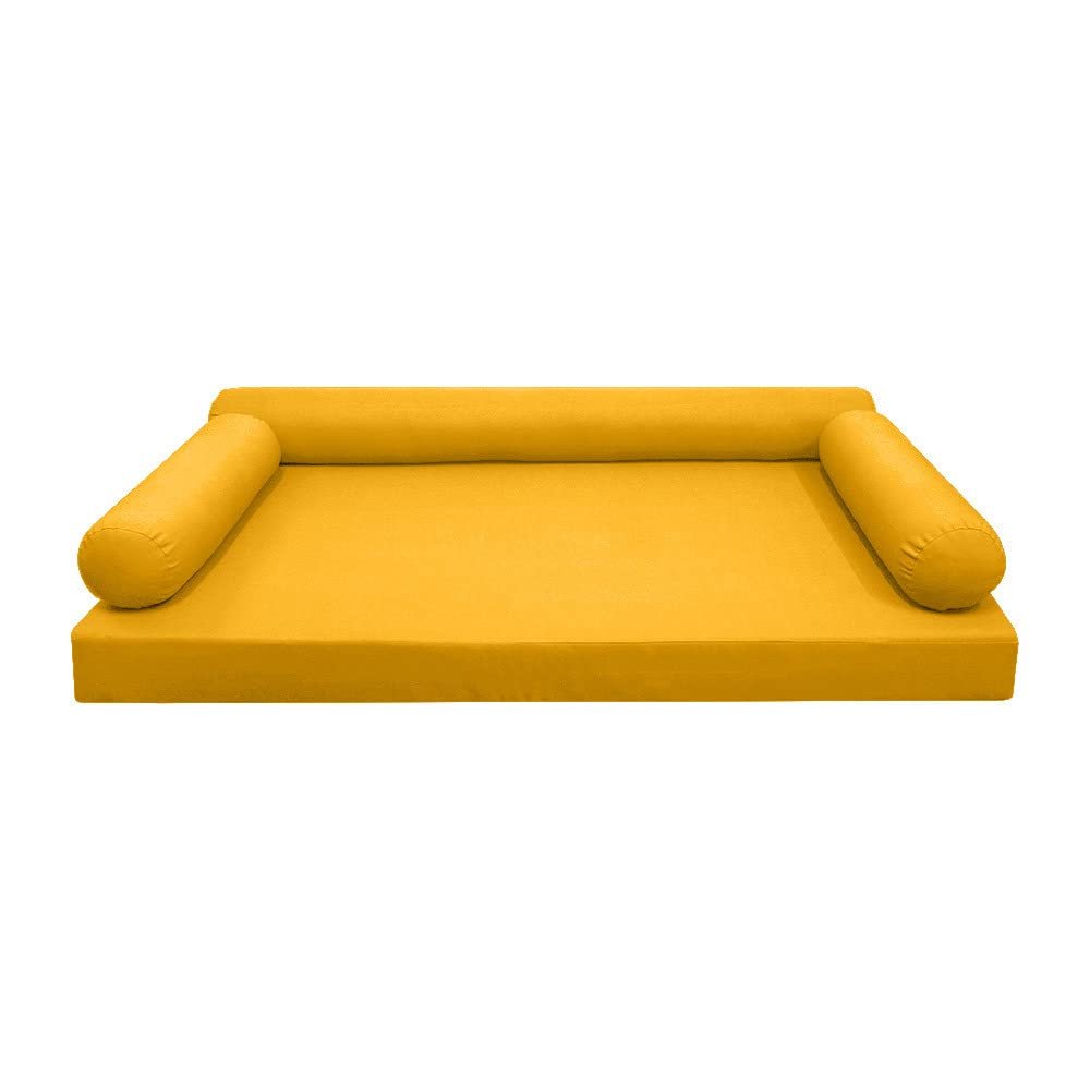 Prolinemax Style 6 - Mattress & Pillow Bolster for Outdoor Indoor Daybed Porch Swing Bed Knife Edge Queen Size AD108 | Covers ONLY |